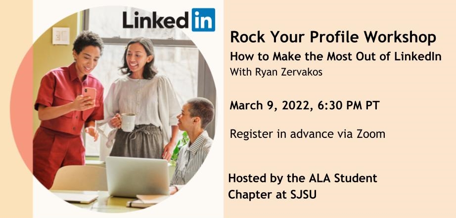 Graphic for the "Rock Your Profile Workshop: How to Make the Most Out of LinkedIn"