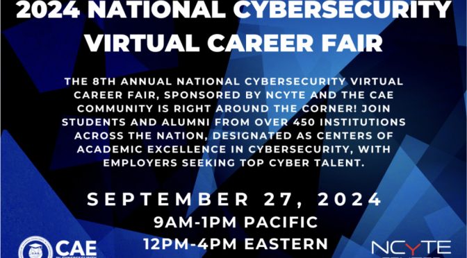 Register for the 2024 National Cybersecurity Virtual Career Fair!