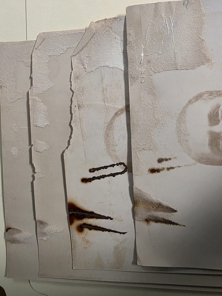 Multiple photographs cascading horizontally with different levels of rust damage.