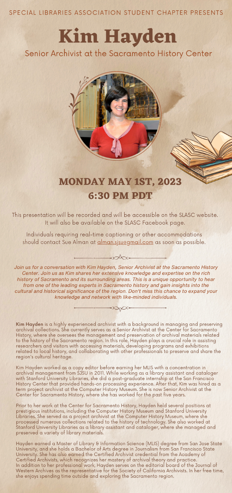 Kim Hayden Event Poster