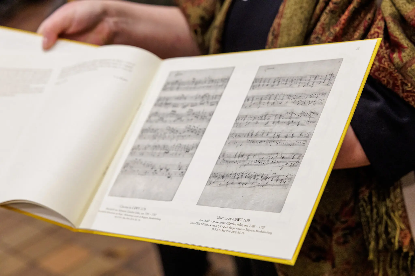 Closeup of Bach score
